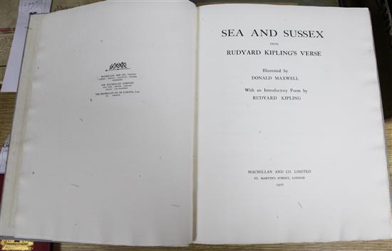 Kipling, Rudyard - Sea and Sussex, 1 of 150 large paper copies, signed by the author,